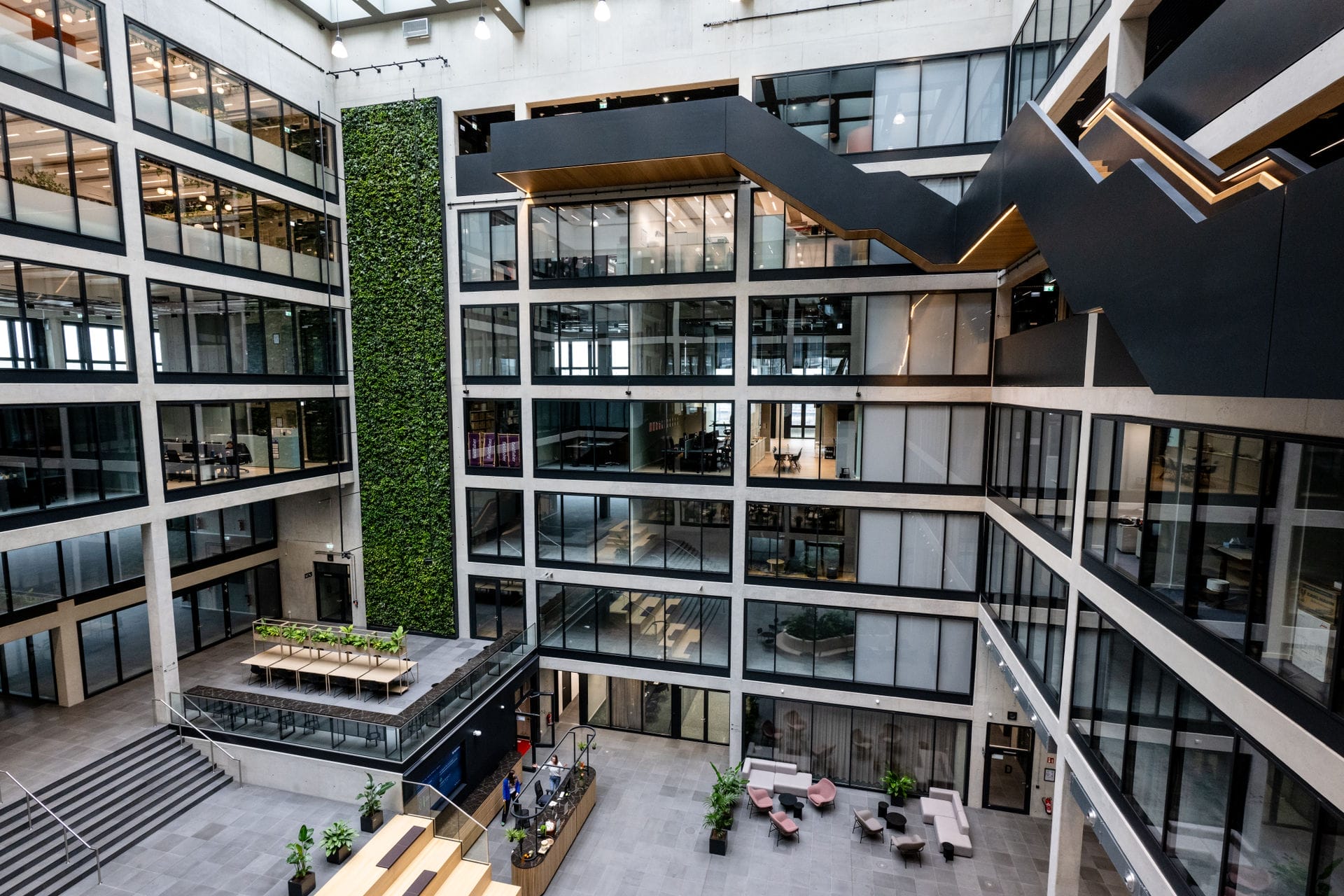 The open atrium is the heart of the building where the community takes form