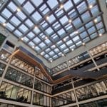 Pre-opening picture of EDGE HafenCity that shows the beauty of the building before the office are filled up
