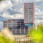 Aerial view of a our newest EDGE Workspaces HafenCity office in Hamburg showcasing an environment full of possibilities for integrated living and working spaces.